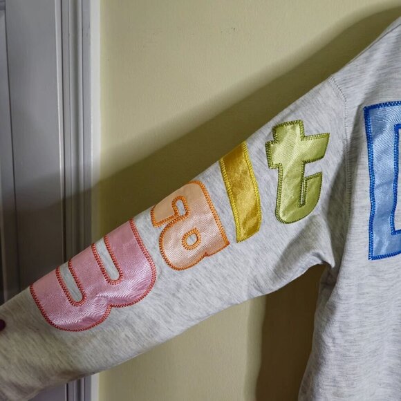 Disney Walt Disney World Pastel Color Satin Letter SpellOut Sweatshirt Size S - Picture 3 of 7